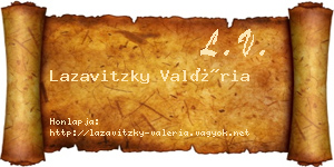 Lazavitzky Valéria névjegykártya